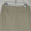 Larry Levine  Tan‎ Linen Blend Scalloped Front Skirt NWOT Photo 1