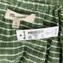 Madewell  Green & Tan Plaid Gingham Short Sleeve Peasant Top NEW M Photo 2