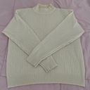 Alfred Dunner Petite Alfred Dunner Vintage Wool Blend Ivory Cottagecore Coastal Cable Knit Turtleneck Sweater, size L Petite  Photo 9