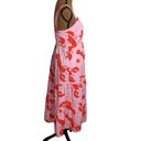 J.Crew  factory Squareneck tiered starfish and lobster print midi dress pink sz 4 Photo 4