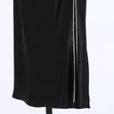 Michelle Mason NWT  Black Satin Asymmetrical Cross Body Strap Midi Dress Photo 7