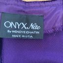 Onyx Vintage 90s  Night Dress Evening Gown Purple Velvet Sweetheart Neckline Maxi Photo 9