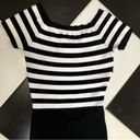 Le Superbe Jean Seberg Cutout Bodycon Dress Reversible Black & White Stripe sz S Photo 12