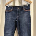 White House | Black Market  Jeans Womens Size 4 Leather Trim‎ Skimmer Dark Wash Photo 1