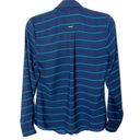 Nautica  Long Sleeve Striped Blue Blouse Button Up Lightweight Nautical Top Sz S Photo 1