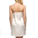 NWT Women’s Ivory Satin Lace Slip Chemise Nightgown Lingerie Sleep Dress Small White Photo 3