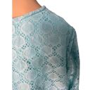 Krass&co D & . Aqua Blue Circular Mesh 3/4 Sleeve Blouse Photo 1