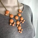 Source Unknown Coral and Gold Circle‎ Teardrop Necklace Photo 1