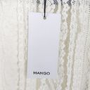 Mango  MNG Cream Lace Semi-sheer Ruffles Top Blouse  Size S Photo 6