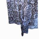 Carole Hochman Grayish Blue w Black Paisleys/Flowers Soft Stretchy Cardigan Women Large Photo 2