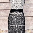 Kensie  Lace and faux leather black & white dress Size 4 Photo 0