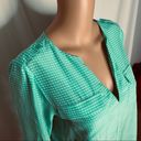 Joie  Marlo Heart Print Blouse Silk Mint Split Neck Photo 1