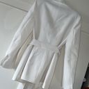 ZARA NWOT  White Belted Tuxedo Blazer. Size Small Photo 7