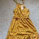 Entro  Golden Ruffled Floral Summer Dress with Tie Straps Photo 2