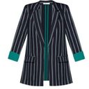 BCBGeneration  Navy Green Striped Blazer Medium Photo 0