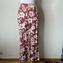 Abercrombie & Fitch Abercrombie Red Floral Linen Wide Leg Pants Photo 1
