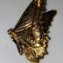 Kenneth J Lane Vintage KJL Goldtone Metal Butterfly Brooch 3d Wings Green Enamel Rhinestone  Photo 8