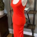 The Range  Alloy Rib Cinched Bodycon Midi Dress Fuego Red Orange Womens Medium Photo 8