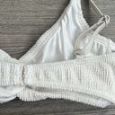 Good American NWT  Crinkle Always Fits Twist Bikini Top Ivory White Size 3/Large Photo 5