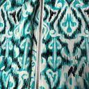 Laura Ashley  Jacket Womens Petite Medium Blue White Abstract Paisley Zip Snap Photo 3