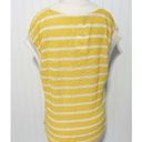 ZARA  Oversized Striped Knit V-Neck Sweater Vest Sleeveless Yellow White Small Photo 8