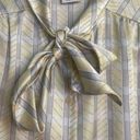 Vintage koret yellow career office work button brown blouse shirt Size L Photo 1