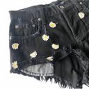 LF new  Carmar ❉ Crazy Daisy Embroidered Denim Cut Offs Shorts ❉ Jet Black ❉ 26 Photo 5