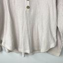 American Eagle Soft & Sexy Waffle Henley Shirt Long Sleeve Oversized Size Large Photo 3