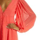 Kimberly  Goldson Lesli Clip Dot Long Sleeve Maxi Dress Women's XS Coral NWOT Photo 10