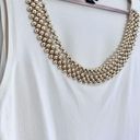 August Silk  cream gold beaded sleeveless top sz 2XL Photo 1