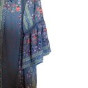 Knox Rose  Womens XL Multicolor Floral Boho Print Split Neck Blouse Top Photo 3