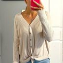 Abercrombie & Fitch Abercrombie Cream Button Down Sweater Photo 0