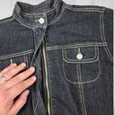 CAbi Vintage Y2K Black  Denim Moto Full Zip Up Womens Denim Jacket Size Small Photo 3