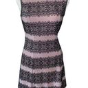 Jessica Simpson  Lace embroidered Sleeveless Striped Shift Dress Pink Black Sz 2 Photo 0
