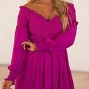 These Three Boutique Magenta Smocked Babydoll Dress Photo 0