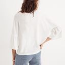 Madewell  Flare Sleeve Tee White Cotton Size XS Basic Casual Textured Cotton Knit Photo 1