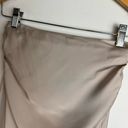 ZARA NWT  Satin Midi Skirt Sz XS Champagne Ruched Pleated High Rise Waist Photo 4