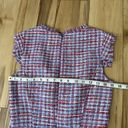 J.Crew  Tweed Blue And Pink Woven Pattern Sheath Dress Sz 00 With Fringe Photo 7