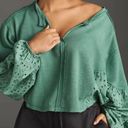 Pilcro  anthropologie Batwing Eyelet oversized Crop Sweatshirt size M Photo 1