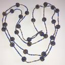 Vintage Blue  & Gold/Yellow Color Seed Bead Beaded Balls Boho Necklace Photo 1