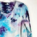 J.Jill Pure  Small Top Winter Flurry Tie Dye Handmade Gray Blue Purple Cotton 657 Photo 5