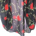 Live 4 Truth  S Cardigan Black Sheer Longline Short Sleeve Rose Swim Kimono Photo 3