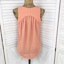 Naked Zebra  Flowy V Neck Sleeveless Blouse Peach Orange Small Photo 3