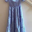 Heartloom  Printed Cottage Core Smocked Top Tiered Cold Shoulder Flowy Dress Photo 0