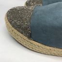 Brash Blue Sequin Espadrille Platform Flats  7 Photo 7