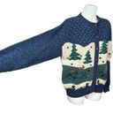 Northern Reflections Vintage  Nature Scene Wool Blend Button Down Sweater Large Photo 4