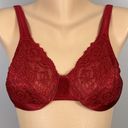 Vassarette Vintage  Bra Size 34C Second Skin Satin Red Lace Underwire 75-014 Photo 2