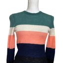 Carven Pullover Multicolor Sweater Striped Colorblock Mohair Wool Womens Size XS Pink Photo 2