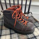 American Eagle NOS Vintage 90s  Brown Leather Boots Lug Sole 9 Photo 0