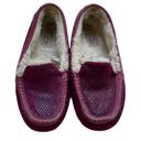 UGG  MAGENTA Suede Snakeskin Effect Slip OnMoccasin Slippers Size 7 Photo 1